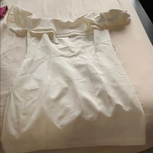 Cute white dress of the shoulders